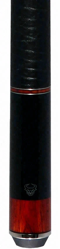 Bull Carbon Black with Cocobolo Inlays Play Cue with Textured Leather Wrap