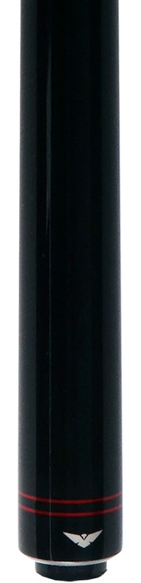 Cueroc Black with Red Sport Graphic No Wrap Pool Cue