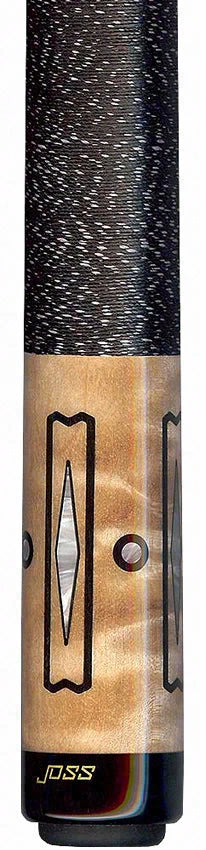 Joss Curly Maple with Blue/Black Points and Pearl Inlays Pool Cue - JC20-08
