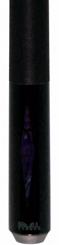 Bull Carbon Purple Stained Maple with Shell Inlays Play Cue with Textured Leather Wrap