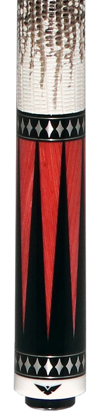 Cueroc Pterosaur 2  Ebony Dymondwood with Pink Dymondwood Points Pool Cue with Ring-Tailed Lizard Wrap