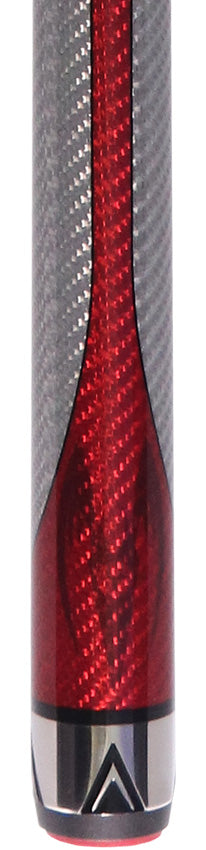 Poison Maelith No Wrap Pool Cue - Gray and Red with 12.4mm Venom