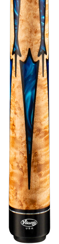 Viking Motore Series Khaki-Stained Maple with Blue Pearl Inlays Play Cue