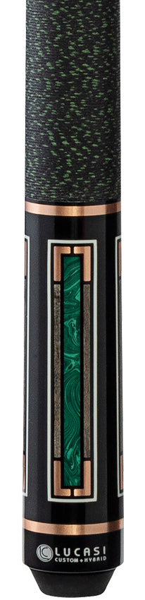 Lucasi Custom Art Deco Rose Gold & Malachite Pool Cue