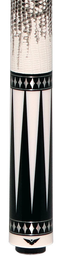 Cueroc Pterosaur 1 Ebony Dymondwood with White Juma Points Pool Cue with Ring-Tailed Lizard Wrap