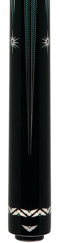 Cueroc Storm 2 Black and Green Graphic No Wrap Pool Cue