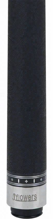 JFlowers True Black Pool Cue with Black Elephant Wrap and Carbon Shaft