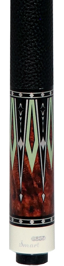 Fury Graphic Pool Cue with Pebble Grain Leather Wrap - FUVT2