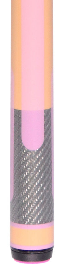 Poison Candy Sugar No Wrap Pool Cue - Peach and Lavender with 12.4mm Venom Carbon Shaft