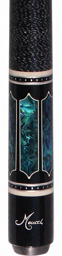 Meucci Ultra Piston 4 Ebony Stain with Abalone Points Pool Cue with Pro Carbon Shaft - UP-4MC