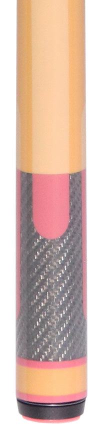 Poison Candy Sugar No Wrap Pool Cue - Peach and Pink with 12.4mm Venom Carbon Shaft