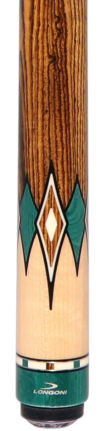 Longoni Diamond No Wrap Pool Cue with Luna Nera Shaft - Progessive