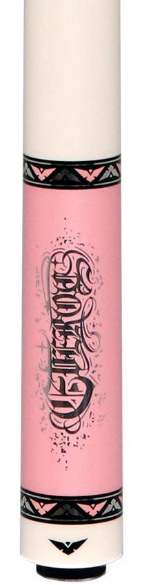 Cueroc Goth 1 Pink with Silver Graphic No Wrap Pool Cue