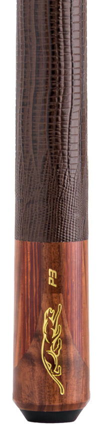 Predator P3 Prowler Rosewood with Rengas Stripes Pool Cue with Brown Lizard Grain Leather Wrap - Uniloc
