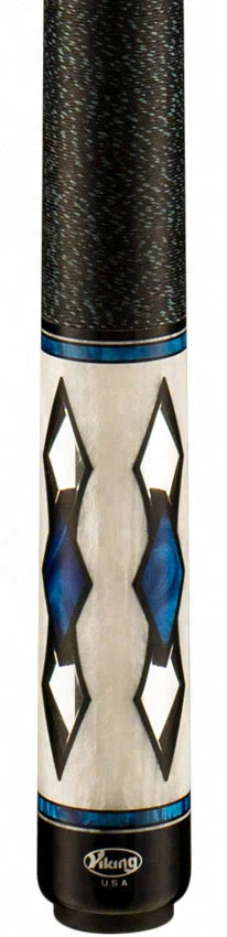 Viking Motore Series Khaki-Stained Birdseye Maple with 48 Mirror, Black, and Blue Premium Pearl Play Cue - MT0404
