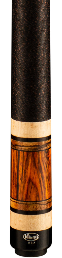 Viking IM0105 Impero Series Play Cue - Coffee-Stained Maple with Cocobolo, Ebony, and Zebrawood Rings