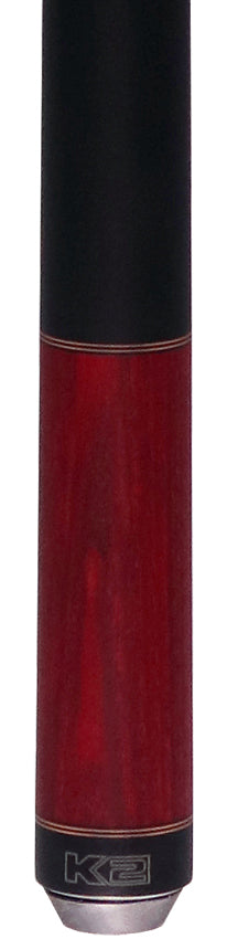 K2 Red-Stained Ash No Wrap Pool Cue with 12.50mm K2 LD Shaft