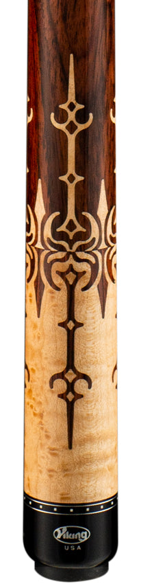 Viking MT0604 Motore Series Play Cue - Khaki-Stained Birdseye Maple with East Indian Rosewood Inlays