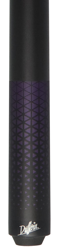 Dufferin Matte Black with Purple Triangle Design Wrapless Graphic Pool Cue - D349