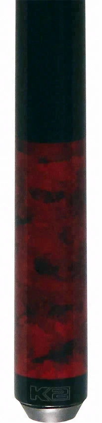K2 Matte Red Smoke Graphic No Wrap Pool Cue with 12.5mm LD Shaft