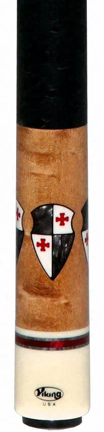 Viking Defender Series Maple with Smoke Sword Points and Shield Inlays Pool Cue - DF0804
