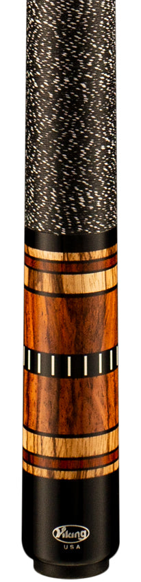 Viking IM0300 Impero Series Play Cue - Khaki Stain Birdseye Maple with Zebrawood and Cocobolo Rings