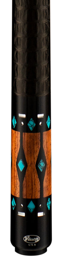Viking Ovation Series Ebony with Bubinga and Turquoise Inlays Play Cue
