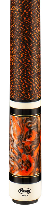 Viking SmartShops Series Cue of the Month - Electric Orange and Crimson Stained Maple with Afterburn Surge Pearl Sleeve