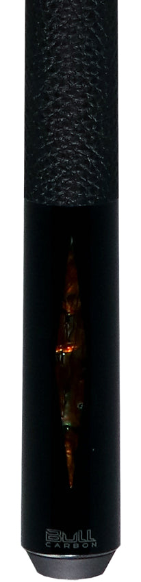 Bull Carbon Gold Stained Maple with Gold Genuine Shell Inlays Play Cue with Textured Leather Wrap