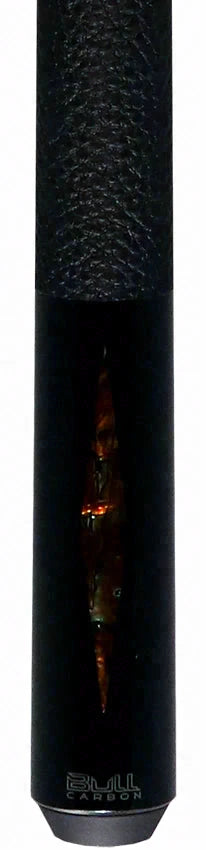 Bull Carbon Gold Stained Maple with Gold Genuine Shell Inlays Play Cue with Textured Leather Wrap