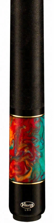 Viking Bedlam Series Teal-Stained Maple with Aqua Fire Pearl Play Cue -  - BE0108