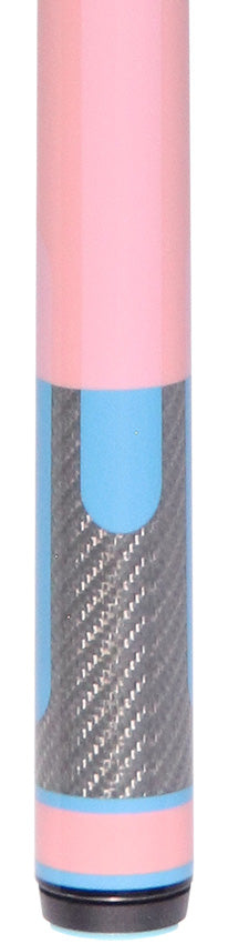 Poison Candy Sugar No Wrap Pool Cue - Pink and Light Blue with 12.4mm Venom Carbon Shaft