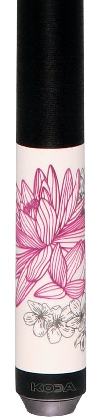 KODA Matte White with Pink Dragon Graphic Play Cue with Irish Linen Wrap