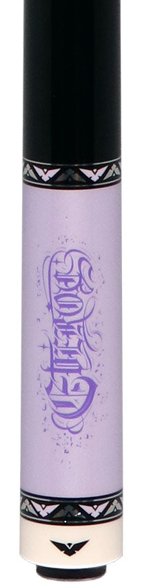 Cueroc Goth 2 Purple with Silver Graphic No Wrap Pool Cue