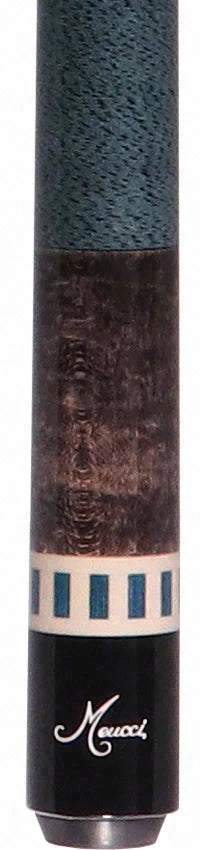 Meucci Gray Stained Maple and Blue/Black Wrapless Pool Cue with Carbon Pro Shaft - BE-12C