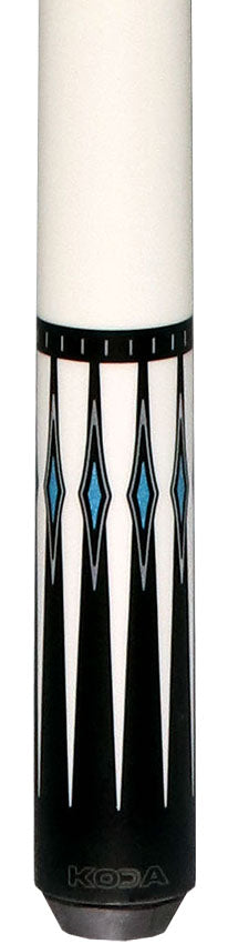 KODA Black-Stained Maple with White Points and Blue Inlay Graphic No Wrap Pool Cue - KD55