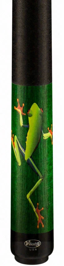 Viking De-Cues Series Emerald Stained Northwood Maple with Tree Hugger Frog Play Cue - DE0203