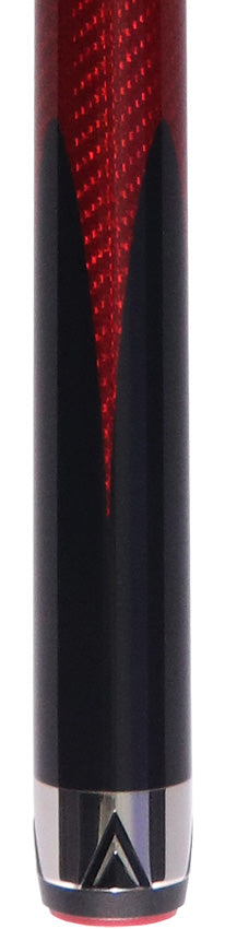 Poison Maelith No Wrap Pool Cue - Black and Red with 12.4mm Venom Carbon Shaft