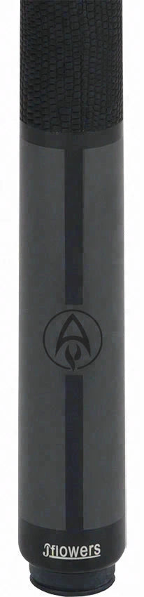 JFlowers Legends Series Rodney Morris Gray Pool Cue with Black Lizard Wrap and Carbon Shaft