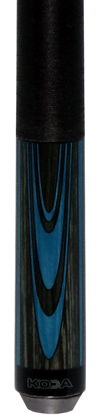 KODA Sky Blue and Gray Laminate Pool Cue with Linen Wrap
