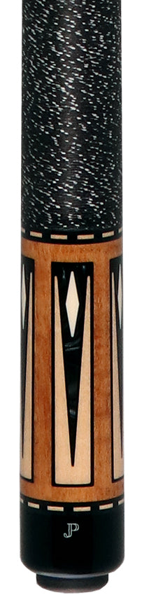 Pechauer JP T Series Natural-Stained Maple with Black Pearl and Maple Points Pool Cue with Irish Linen Wrap