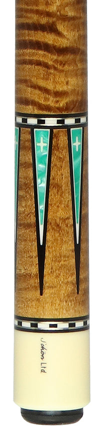 Schon Pool Cue - Dark Stain with Teal Points - LTD2300-DLS