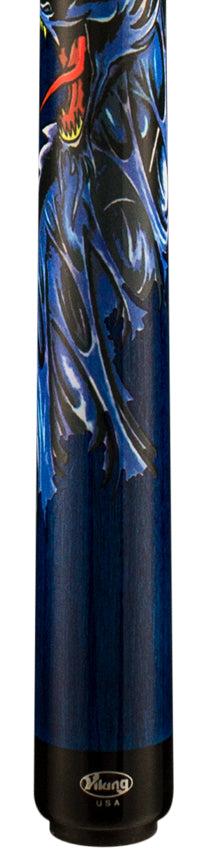 Viking DE0507 De-Cues Series Play Cue - Blue Stained Northwood Maple with Blue Dragon