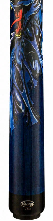 Viking De-Cues Series Blue Stained Northwood Maple with Blue Dragon Play Cue - - DE0507