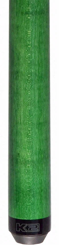 K2 Black and Green Curly Maple 6 in 1 No Wrap Break/Jump Pool Cue