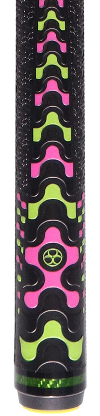 Poison VX BRKX Sport Wrap Jump/Break Pool Cue - Green and Pink with Venom Carbon Shaft