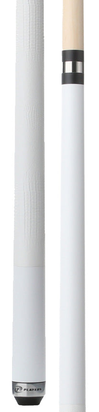 Players Classic Series Matte Dandelion White Play Cue with White Embossed Leather - C707