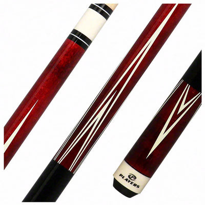 Players Classic Series Crimson Stained Maple 4 Point Graphic Pool Cue - C801