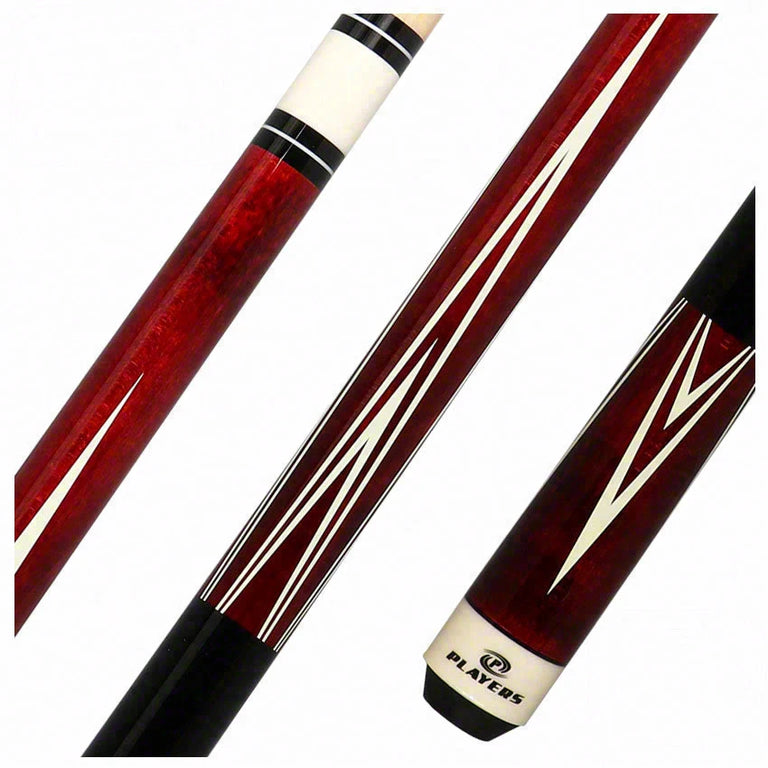 Players Classic Series Crimson Stained Maple 4 Point Graphic Pool Cue - C801