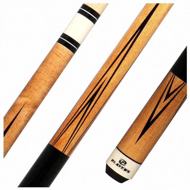Players Classic Series Natural Stained Maple 4 Point Graphic Pool Cue  - C802